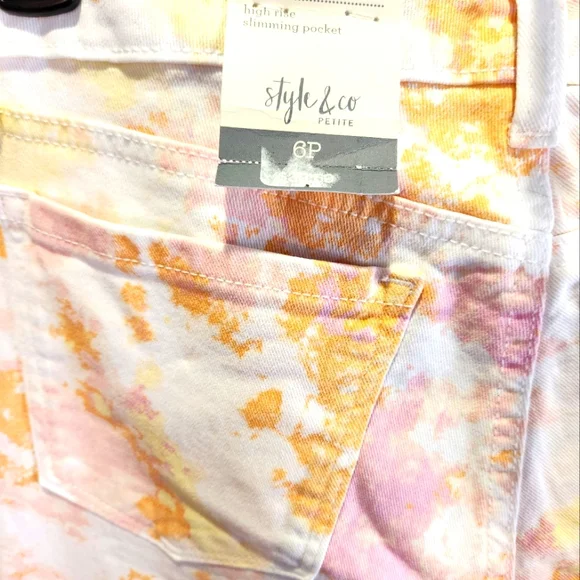 Style & Co. Jeans womes Pink camo tie dye 2 sizes - Picture 5 of 9